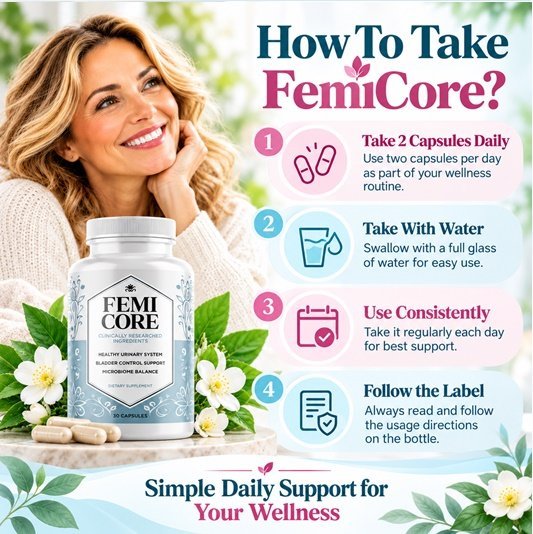 How to take FemiCore: one capsule daily with water